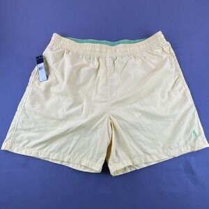 Polo Ralph Lauren Swim Trunks Butter Yellow Men's‎ 1X Big Lined Beach Vacation